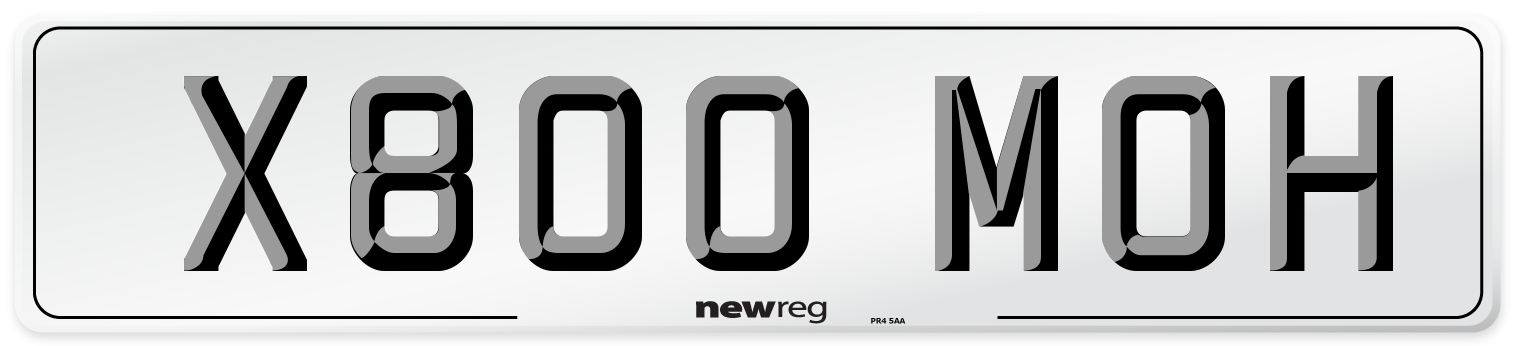 X800 MOH Number Plate from New Reg